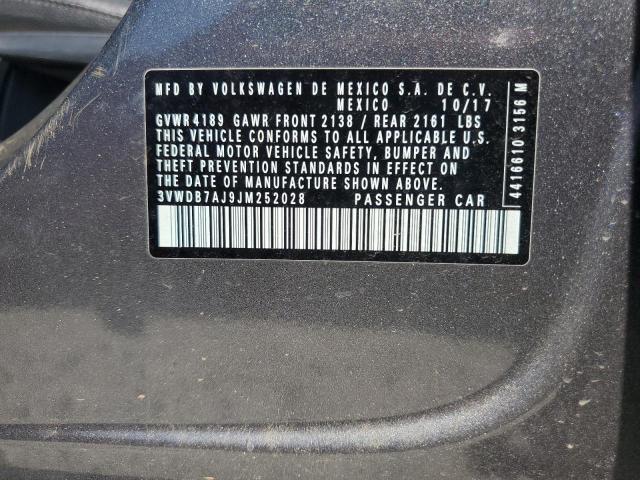 3VWDB7AJ9JM252028 - 2018 VOLKSWAGEN JETTA SE Boz foto 12