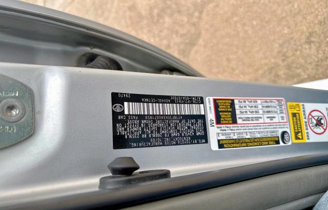 4T1BF3EKXAU071859 - 2010 TOYOTA CAMRY BASE SILVER photo 10