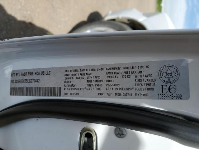 3C6RR7KT5LG277442 - 2020 RAM 1500 CLASS TRADESMAN 白色 照片 13