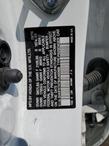 SHHFK7H79HU400889 - 2017 HONDA CIVIC EXL WHITE photo 12