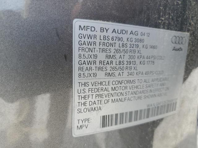 WA1LGAFE2CD009727 - 2012 AUDI Q7 PREMIUM PLUS Сұр фото 13
