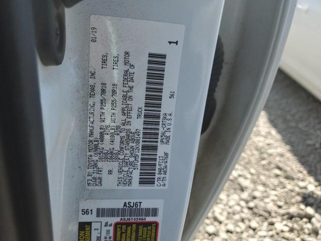 5TFUM5F12KX081497 - 2019 TOYOTA TUNDRA DOUBLE CAB SR/SR5 WHITE photo 12