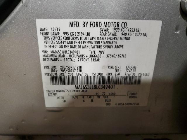 MAJ6S3JL8LC349401 - 2020 FORD ECOSPORT SES SILVER photo 14