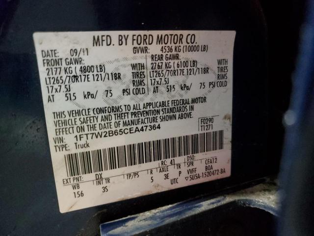 1FT7W2B65CEA47364 - 2012 FORD F250 SUPER DUTY 蓝色 照片 12