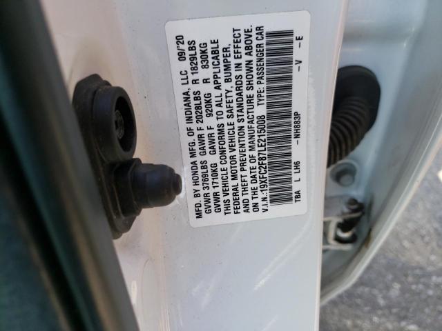 19XFC2F87LE215008 - 2020 HONDA CIVIC SPORT 白色 照片 12