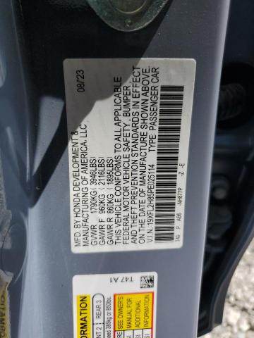 19XFL2H85PE025114 - 2023 HONDA CIVIC SPORT BLUE photo 13