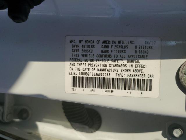 19UUB2F50JA000068 - 2018 ACURA TLX TECH WHITE photo 12