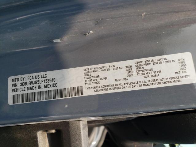 3C6URVJG5LE133940 - 2020 RAM PROMASTER 3500 HIGH ლურჯი ფოტო 13