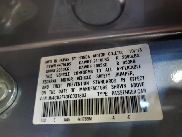 JH4CU2F43EC001803 - 2014 ACURA TSX GRAY photo 12