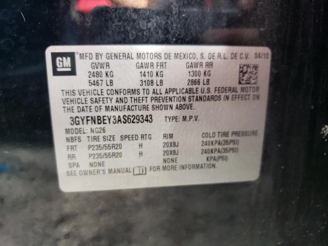 3GYFNBEY3AS629343 - 2010 CADILLAC SRX PERFORMANCE COLLECTION Қара фото 13