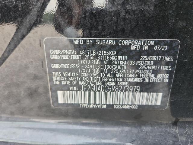 JF2GUADC5R8273979 - 2024 SUBARU CROSSTREK PREMIUM أسود صورة 13