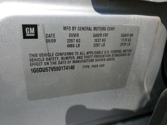 1G6DU57V590174148 - 2009 CADILLAC CTS HI FEATURE V6 SILVER photo 12