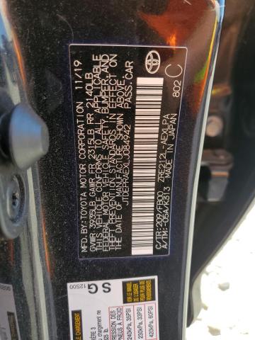 JTDEPRAEXLJ084942 - 2020 TOYOTA COROLLA LE BLACK photo 12