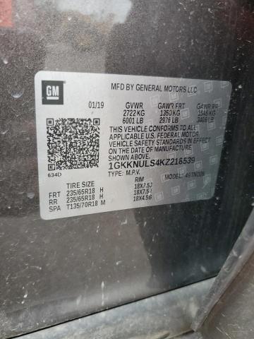 1GKKNULS4KZ218539 - 2019 GMC ACADIA SLT-1 CHARCOAL photo 13