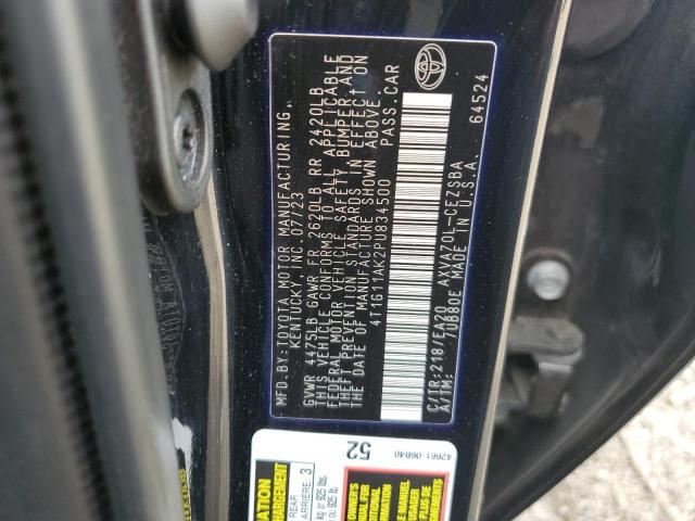 4T1G11AK2PU834500 - 2023 TOYOTA CAMRY SE NIGHT SHADE BLACK photo 12