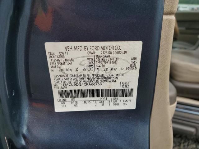 1FMCU9DG4CKA66763 - 2012 FORD ESCAPE XLT ლურჯი ფოტო 14