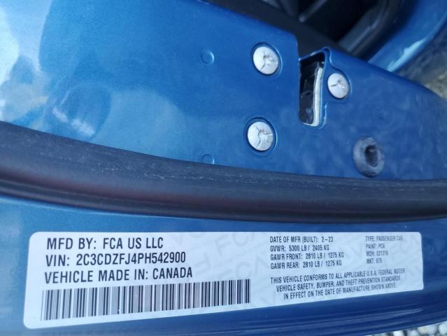 2C3CDZFJ4PH542900 - 2023 DODGE CHALLENGER R/T SCAT PACK BLUE photo 12