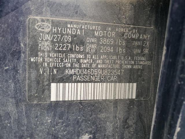 KMHDU46D59U823547 - 2009 HYUNDAI ELANTRA GLS BLUE photo 12