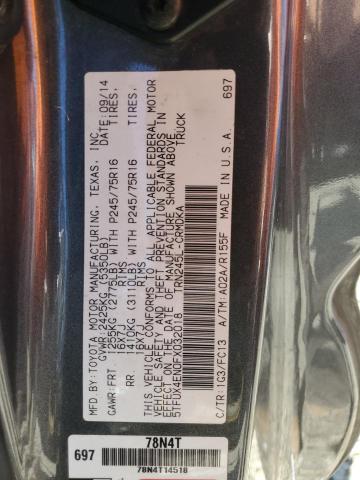 5TFUX4EN0FX032018 - 2015 TOYOTA TACOMA ACCESS CAB Графитовый фото 12