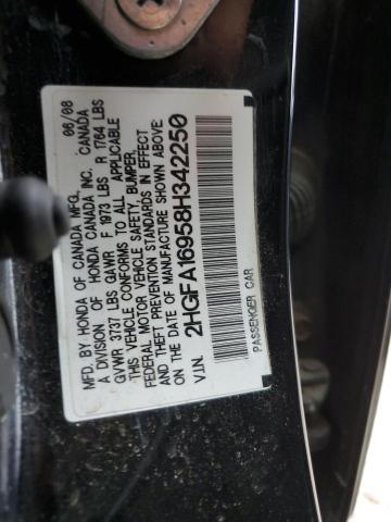 2HGFA16958H342250 - 2008 HONDA CIVIC EXL 黑色 照片 12