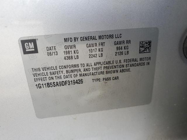 1G11B5SA9DF319426 - 2013 CHEVROLET MALIBU LS SILVER photo 12