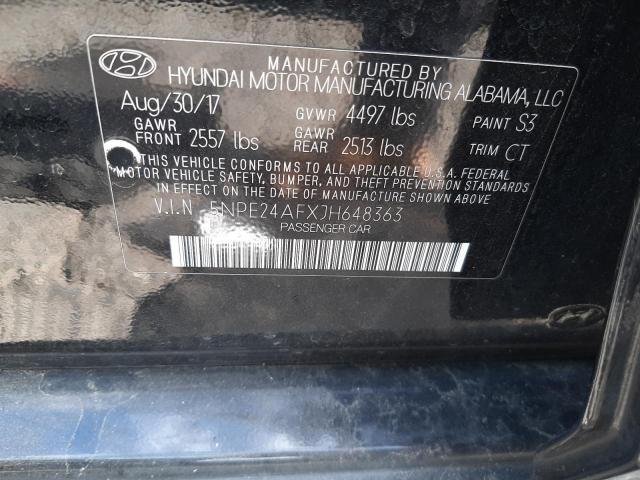 5NPE24AFXJH648363 - 2018 HYUNDAI SONATA SE BLACK photo 12