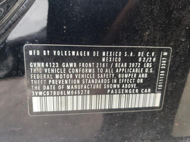 3VWCB7BU6LM045278 - 2020 VOLKSWAGEN JETTA S BLACK photo 12
