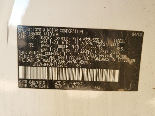 JTLZE4FE3B1122615 - 2011 TOYOTA SCION XB WHITE photo 12