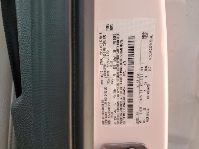 1FMCU0J94KUC26452 - 2019 FORD ESCAPE TITANIUM Blanc photo 13