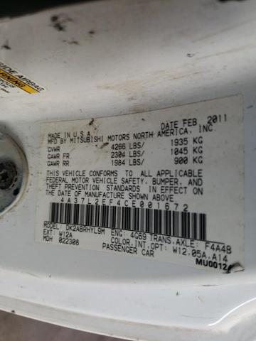 4A37L2EF4CE001672 - 2012 MITSUBISHI ECLIPSE SPYDER GS 白色 照片 12