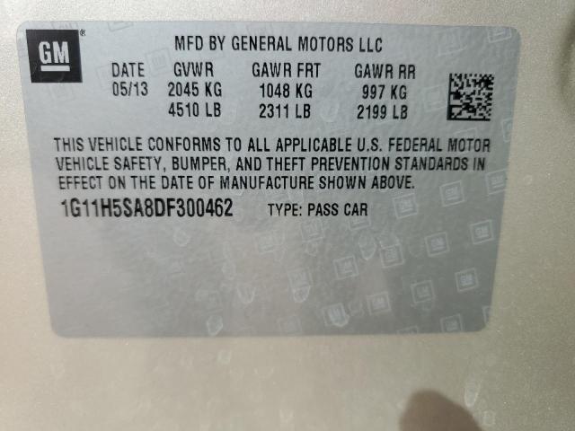 1G11H5SA8DF300462 - 2013 CHEVROLET MALIBU LTZ GOLD photo 13