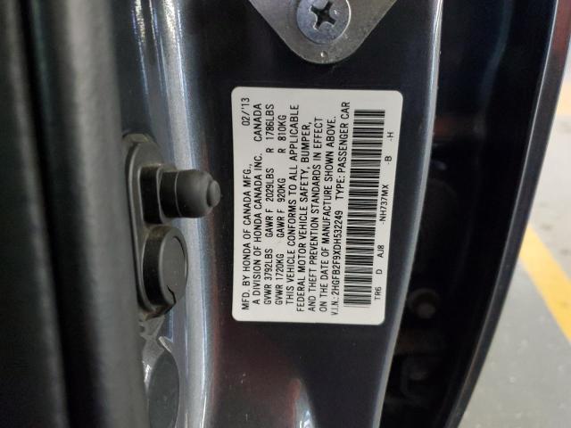 2HGFB2F9XDH532249 - 2013 HONDA CIVIC EXL 灰色 照片 12
