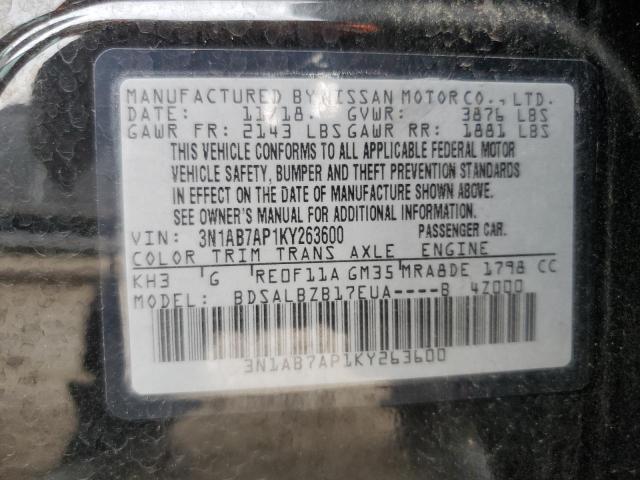 3N1AB7AP1KY263600 - 2019 NISSAN SENTRA S 黑色 照片 13