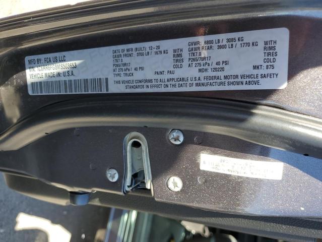 1C6RR6FG8MS503653 - 2021 RAM 1500 CLASS TRADESMAN فحمي صورة 13