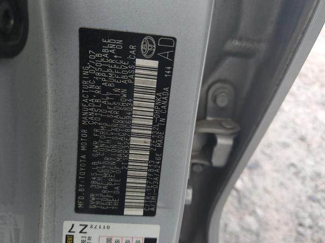 2T1KR32E78C694034 - 2008 TOYOTA COROLLA MA XR SILVER photo 12