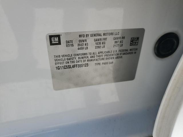 1G11C5SL4FF355123 - 2015 CHEVROLET MALIBU 1LT WHITE photo 12