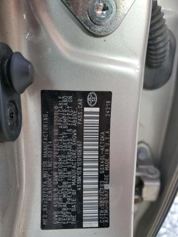 4T1BK1EB1EU106567 - 2014 TOYOTA AVALON BASE BEIGE photo 12