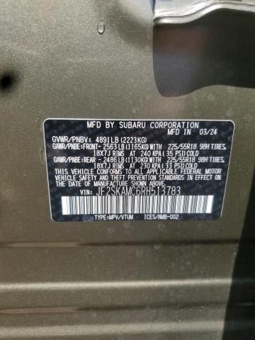 JF2SKAMC6RH513783 - 2024 SUBARU FORESTER TOURING GREEN photo 12