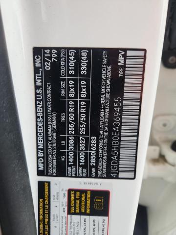 4JGDA5HB0EA369455 - 2014 MERCEDES-BENZ ML 350 4MATIC WHITE photo 14