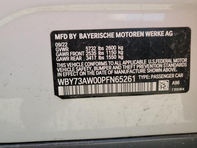 WBY73AW00PFN65261 - 2023 BMW I4 EDRIVE 40 WHITE photo 12