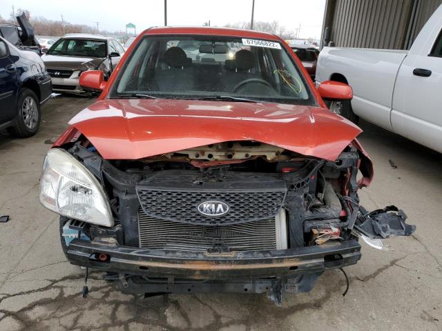 KNADE223X96584727 - 2009 KIA RIO BASE ORANGE photo 5