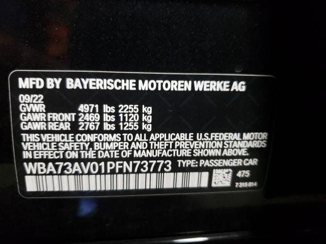 WBA73AV01PFN73773 - 2023 BMW 430XI GRAN COUPE BLACK photo 12