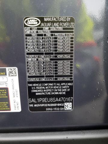 SAL1P9EU8SA470167 - 2025 LAND ROVER RANGE ROVE SE BLUE photo 14