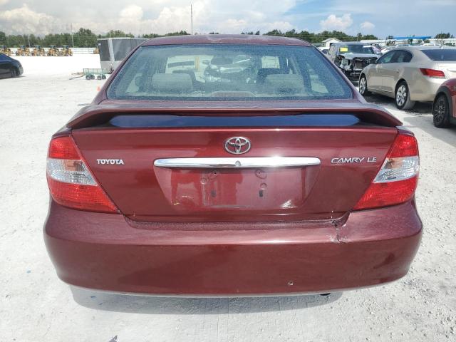 JTDBE32K320009742 - 2002 TOYOTA CAMRY LE RED photo 6