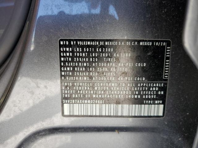 3VV2B7AX4MM024801 - 2021 VOLKSWAGEN TIGUAN SE GRAY photo 13
