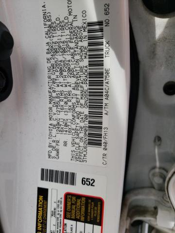 3TMJU62NX9M091700 - 2009 TOYOTA TACOMA DOUBLE CAB PRERUNNER WHITE photo 12