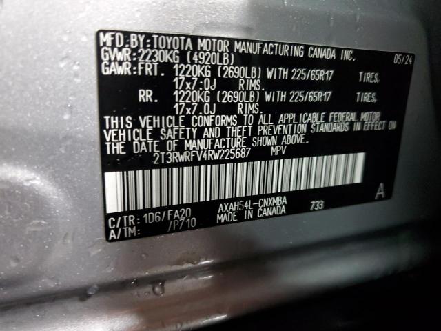 2T3RWRFV4RW225687 - 2024 TOYOTA RAV4 XLE SILVER photo 14