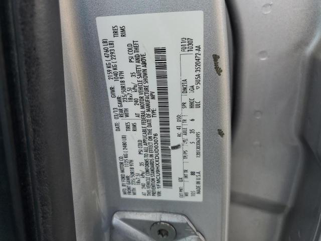 1FMCU9HXXDUD03076 - 2013 FORD ESCAPE SEL SILVER photo 13