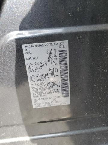 5N1AR2MN2EC641180 - 2014 NISSAN PATHFINDER S 灰色 照片 13