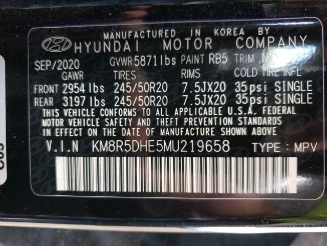 KM8R5DHE5MU219658 - 2021 HYUNDAI PALISADE LIMITED BLACK photo 13